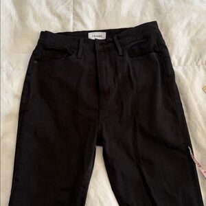 FRAME Ali High Rise Cigarette Black Skinny Jeans 31
